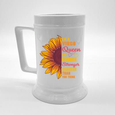 Virgo Queen Sunflower Zodiac Sign Horoscope Birthday Gift Beer Stein