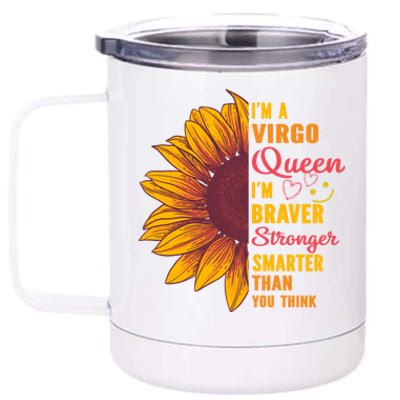 Virgo Queen Sunflower Zodiac Sign Horoscope Birthday Gift 12 oz Stainless Steel Tumbler Cup