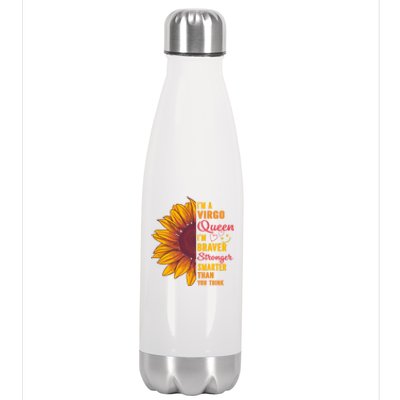 Virgo Queen Sunflower Zodiac Sign Horoscope Birthday Gift Stainless Steel Insulated Water Bottle