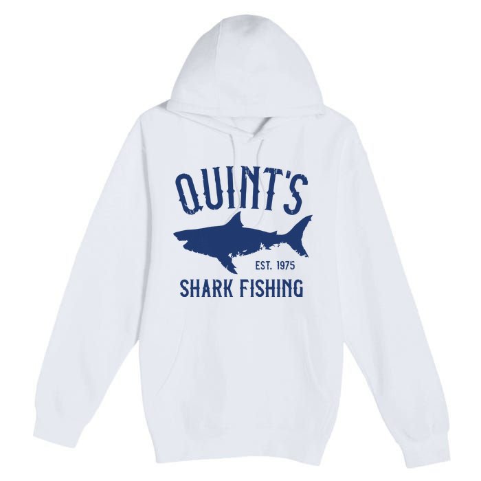 Vintage Quints Shark Fishing 1975 Retro Premium Pullover Hoodie