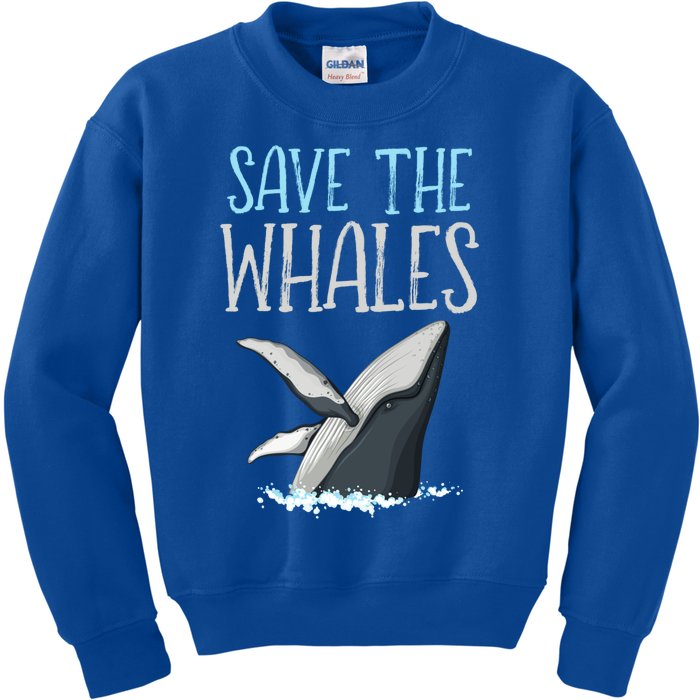 Vintage Quote Save The Whales Gift Kids Sweatshirt