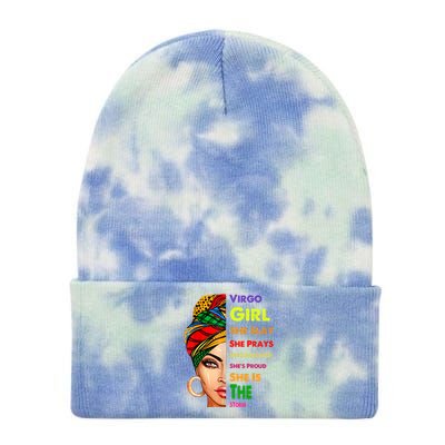 Virgo Queen Slay Birthday Funny Gift Cute Gift Tie Dye 12in Knit Beanie