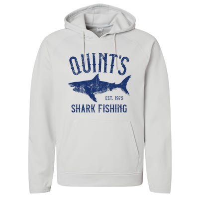 Vintage QuintS Shark Fishing 1975 Retro Performance Fleece Hoodie