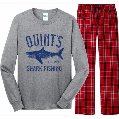 Vintage QuintS Shark Fishing 1975 Retro Long Sleeve Pajama Set