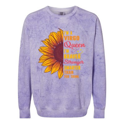 Virgo Queen Sunflower Zodiac Sign Horoscope Birthday Meaningful Gift Colorblast Crewneck Sweatshirt