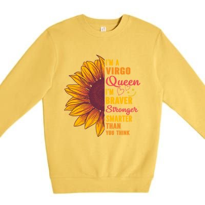 Virgo Queen Sunflower Zodiac Sign Horoscope Birthday Meaningful Gift Premium Crewneck Sweatshirt