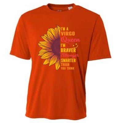 Virgo Queen Sunflower Zodiac Sign Horoscope Birthday Meaningful Gift Cooling Performance Crew T-Shirt