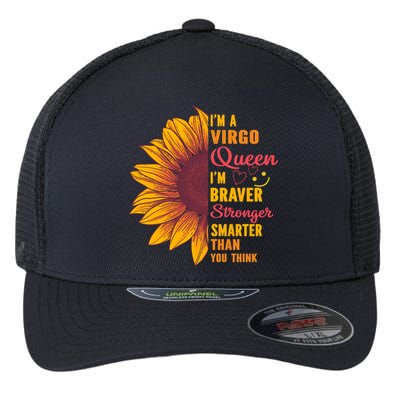 Virgo Queen Sunflower Zodiac Sign Horoscope Birthday Meaningful Gift Flexfit Unipanel Trucker Cap