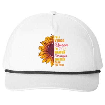 Virgo Queen Sunflower Zodiac Sign Horoscope Birthday Meaningful Gift Snapback Five-Panel Rope Hat