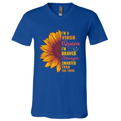 Virgo Queen Sunflower Zodiac Sign Horoscope Birthday Meaningful Gift V-Neck T-Shirt