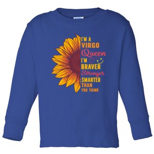 Virgo Queen Sunflower Zodiac Sign Horoscope Birthday Meaningful Gift Toddler Long Sleeve Shirt