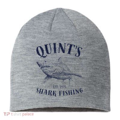 Vintage QuintS Shark 1975 Funny FishingS Retro Sustainable Beanie