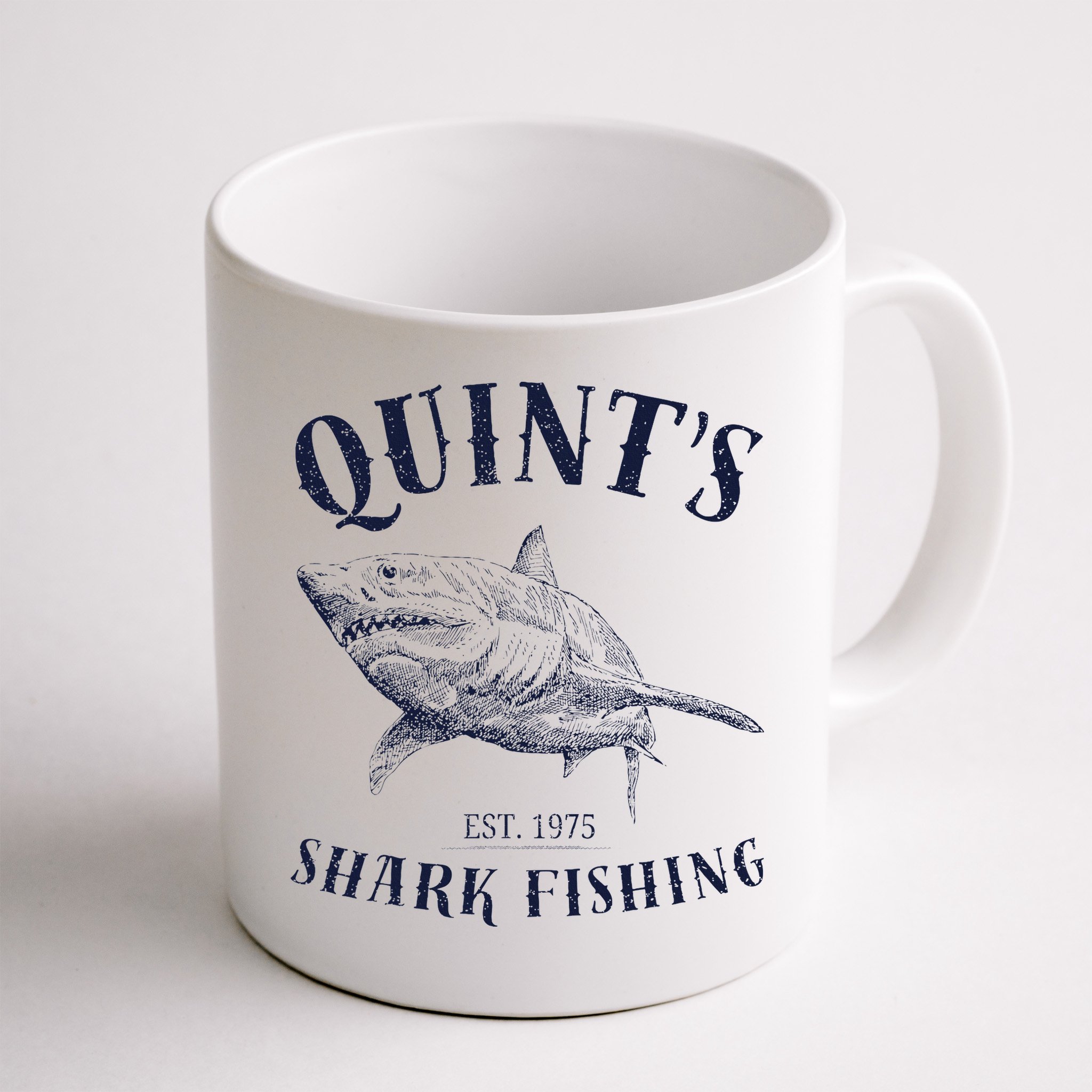 Vintage QuintS Shark 1975 Funny FishingS Retro Mug