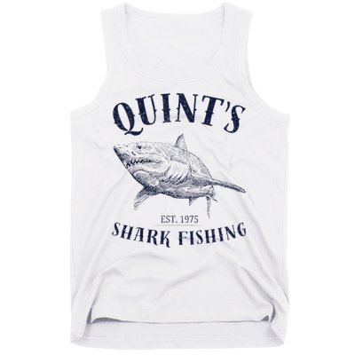Vintage QuintS Shark 1975 Funny FishingS Retro Tank Top