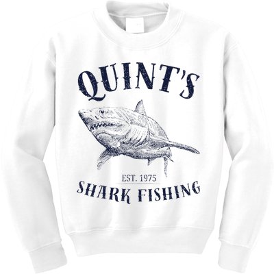 Vintage QuintS Shark 1975 Funny FishingS Retro Kids Sweatshirt