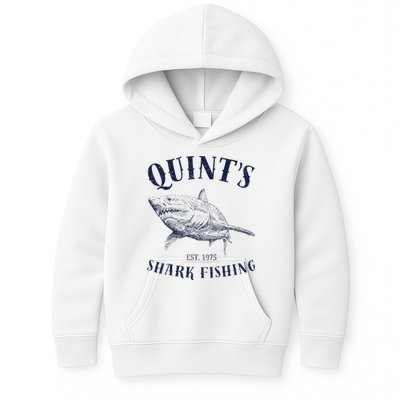 Vintage QuintS Shark 1975 Funny FishingS Retro Kids Hoodie
