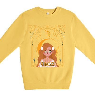 Virgo Queen Virgo Birthday Zodiac Astrological Signs Gift Premium Crewneck Sweatshirt