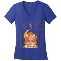 Virgo Queen Virgo Birthday Zodiac Astrological Signs Meaningful Gift Women's V-Neck T-Shirt