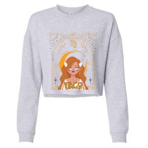 Virgo Queen Virgo Birthday Zodiac Astrological Signs Meaningful Gift Cropped Pullover Crew