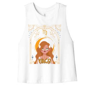 Virgo Queen Virgo Birthday Zodiac Astrological Signs Meaningful Gift Women's Racerback Cropped Tank