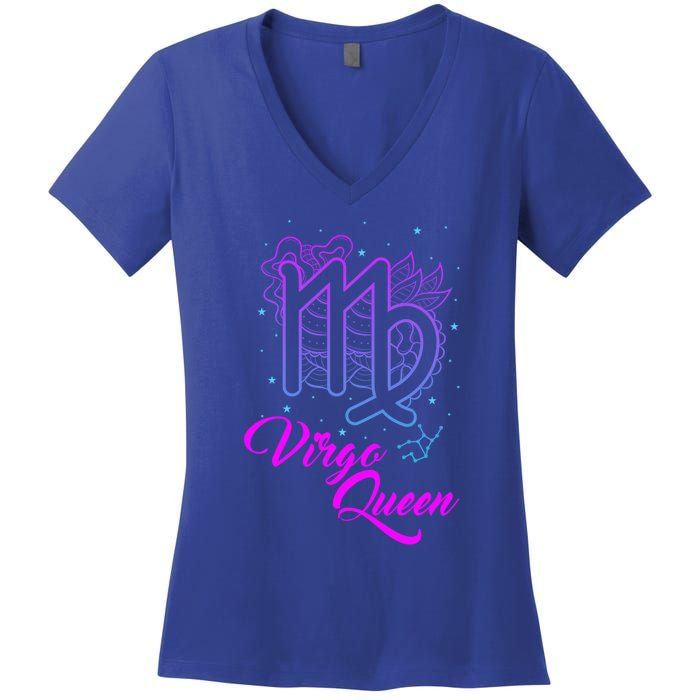 Virgo Queen Virgo Zodiac Symbol Astrology Maiden Sign Meaningful Gift Women's V-Neck T-Shirt