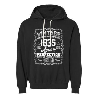 Vintage Quality Without Compromise Aged To Perfection 1935 90th Birthday Garment-Dyed Fleece Hoodie