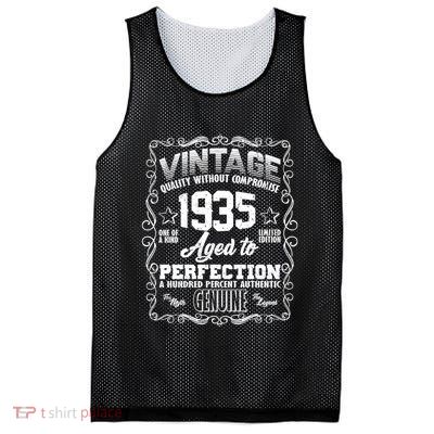 Vintage Quality Without Compromise Aged To Perfection 1935 90th Birthday Mesh Reversible Basketball Jersey Tank