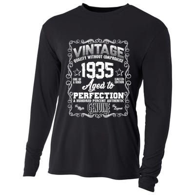 Vintage Quality Without Compromise Aged To Perfection 1935 90th Birthday Cooling Performance Long Sleeve Crew