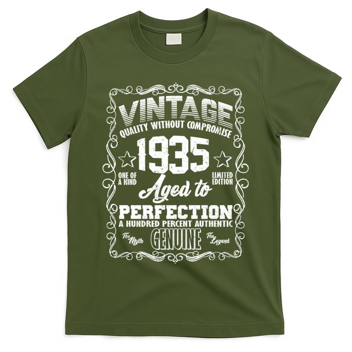 Vintage Quality Without Compromise Aged To Perfection 1935 90th Birthday T-Shirt