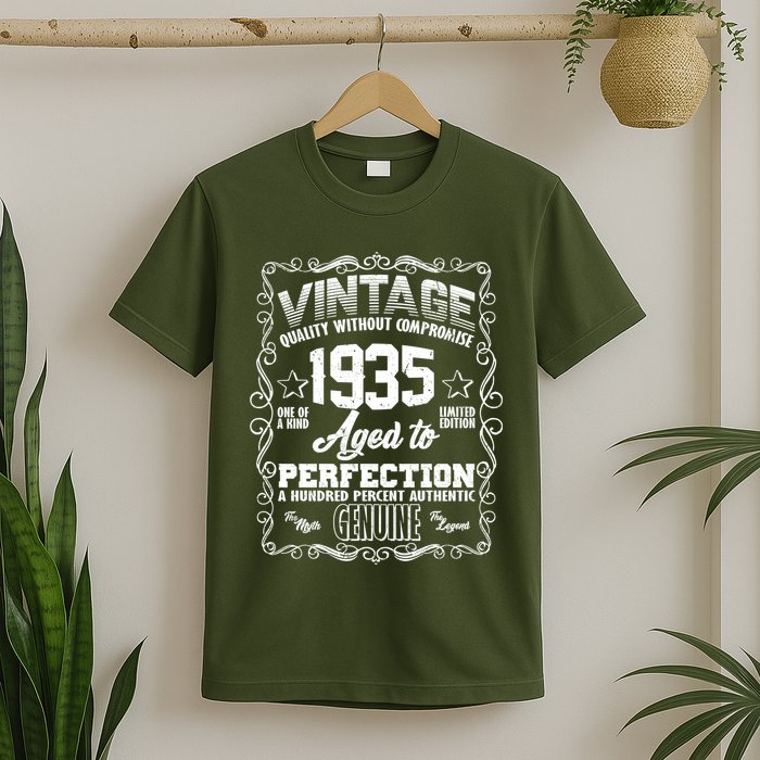 Vintage Quality Without Compromise Aged To Perfection 1935 90th Birthday T-Shirt