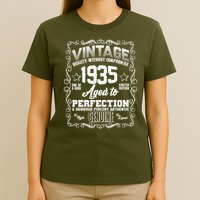 Vintage Quality Without Compromise Aged To Perfection 1935 90th Birthday T-Shirt