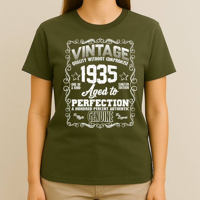 Vintage Quality Without Compromise Aged To Perfection 1935 90th Birthday T-Shirt