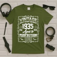 Vintage Quality Without Compromise Aged To Perfection 1935 90th Birthday T-Shirt
