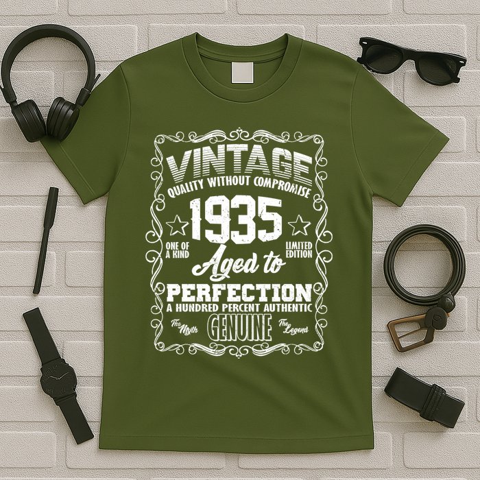 Vintage Quality Without Compromise Aged To Perfection 1935 90th Birthday T-Shirt