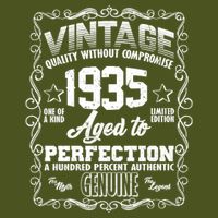 Vintage Quality Without Compromise Aged To Perfection 1935 90th Birthday T-Shirt