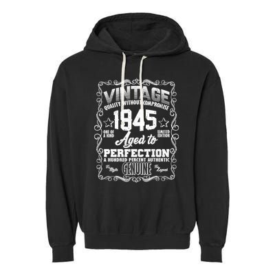 Vintage Quality Without Compromise Aged To Perfection 1945 80th Birthday Garment-Dyed Fleece Hoodie