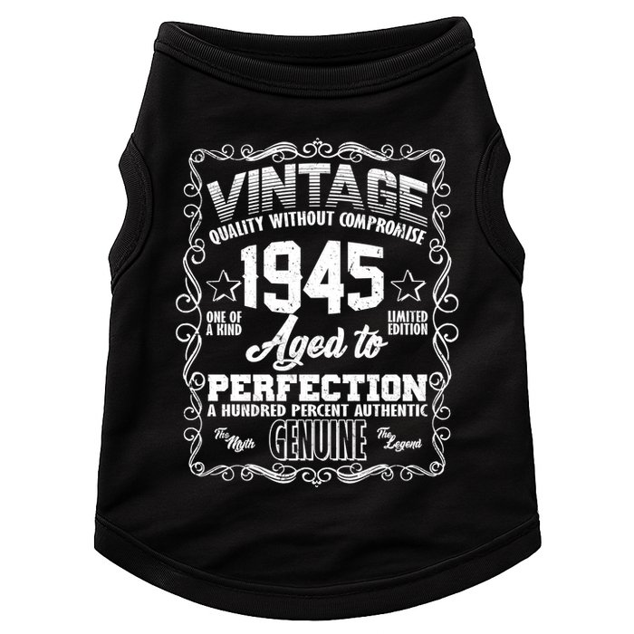 Vintage Quality Without Compromise Aged To Perfection 1945 80th Birthday Doggie Tank