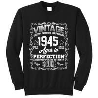 Vintage Quality Without Compromise Aged To Perfection 1945 80th Birthday Sweatshirt