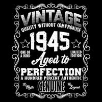 Vintage Quality Without Compromise Aged To Perfection 1945 80th Birthday Flatbill Hat
