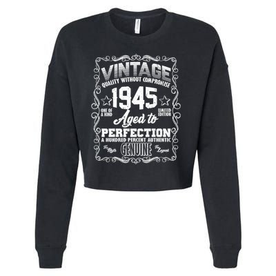 Vintage Quality Without Compromise Aged To Perfection 1945 80th Birthday Cropped Pullover Crew