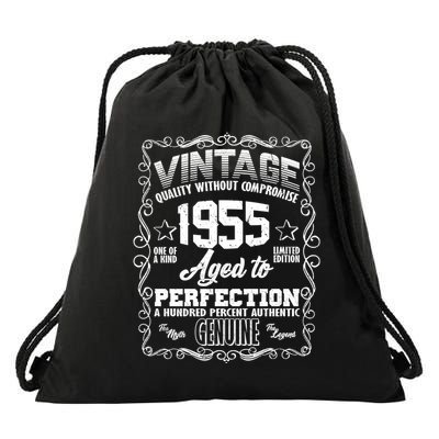 Vintage Quality Without Compromise Aged To Perfection 1955 70th Birthday Drawstring Bag