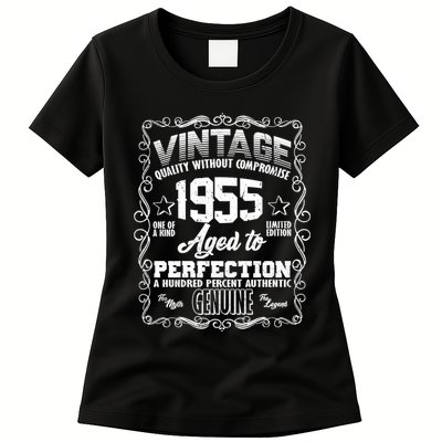 Vintage Quality Without Compromise Aged To Perfection 1955 70th Birthday Womens T-Shirt