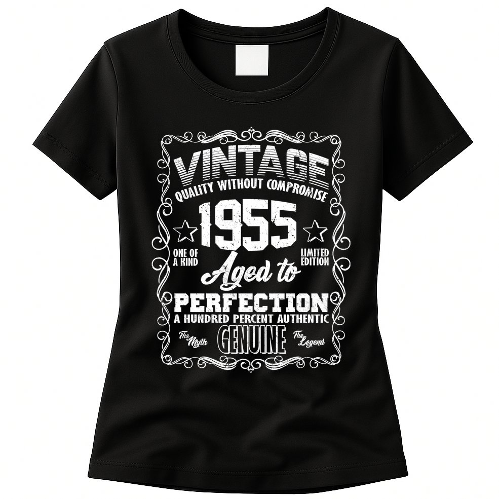 Vintage Quality Without Compromise Aged To Perfection 1955 70th Birthday Womens T-Shirt