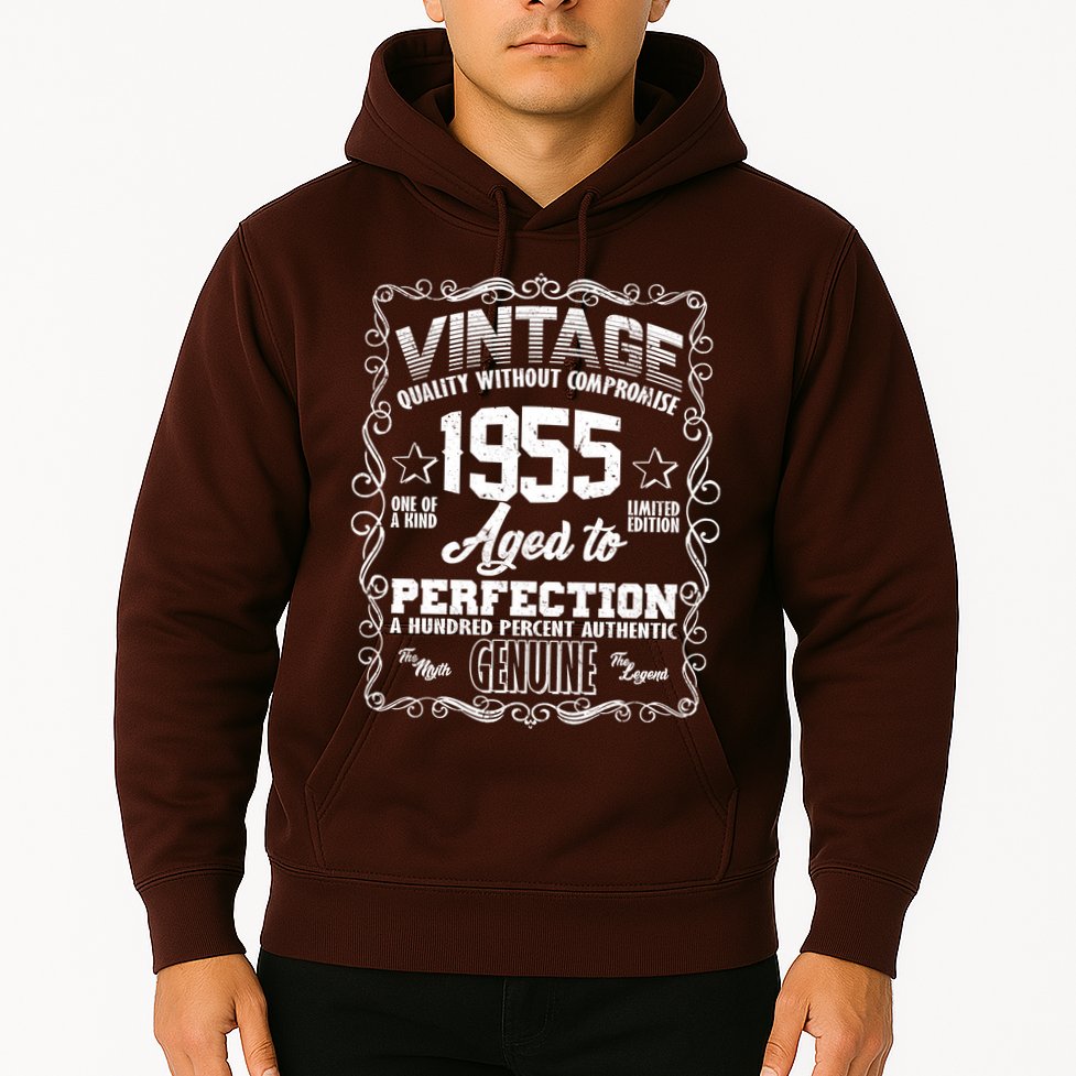 Vintage Quality Without Compromise Aged To Perfection 1955 70th Birthday Hoodie