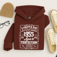 Vintage Quality Without Compromise Aged To Perfection 1955 70th Birthday Hoodie
