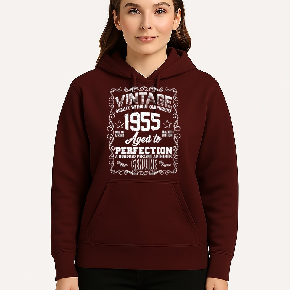Vintage Quality Without Compromise Aged To Perfection 1955 70th Birthday Hoodie