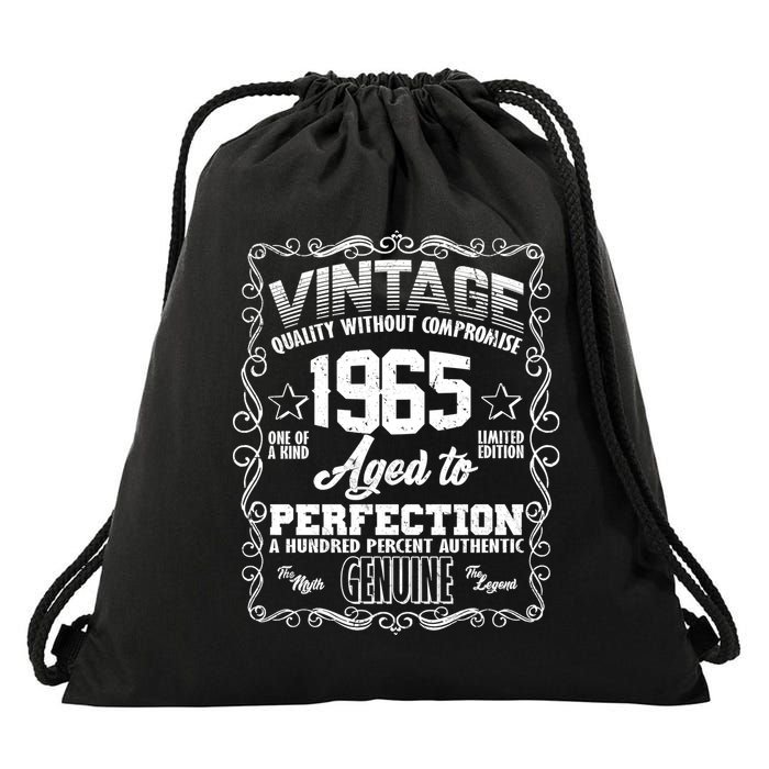 Vintage Quality Without Compromise Aged To Perfection 1965 60th Birthday Drawstring Bag