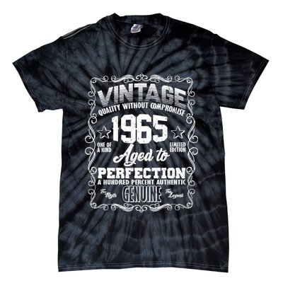 Vintage Quality Without Compromise Aged To Perfection 1965 60th Birthday Tie-Dye T-Shirt