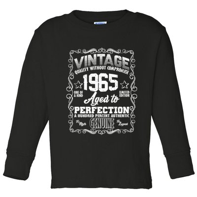 Vintage Quality Without Compromise Aged To Perfection 1965 60th Birthday Toddler Long Sleeve Shirt