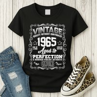 Vintage Quality Without Compromise Aged To Perfection 1965 60th Birthday Womens T-Shirt